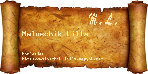 Maloschik Lilla névjegykártya
